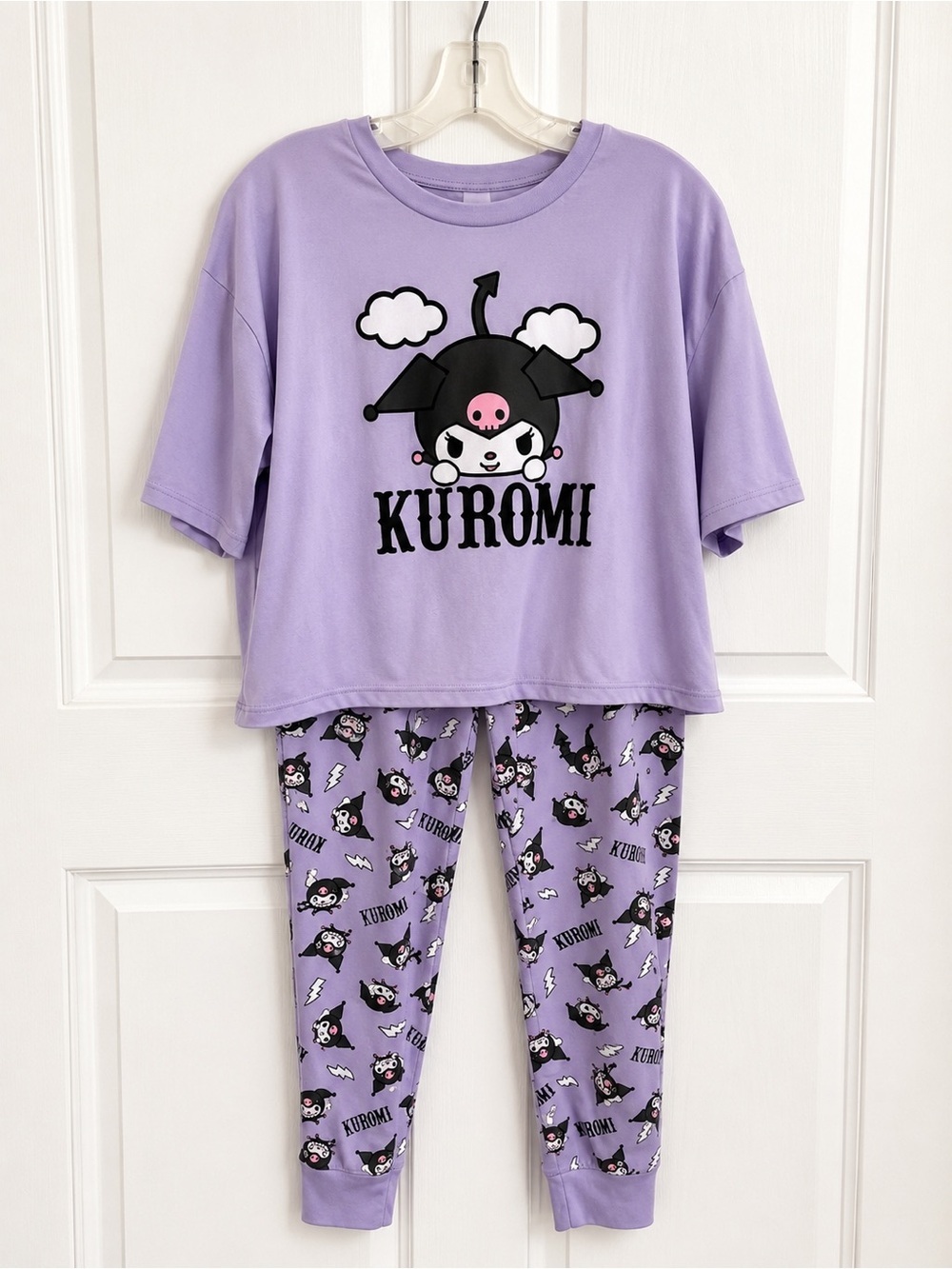 Kuromi Sanrio 2 Piece Pajama Set Purple Size Small Kawaii Sleepwear​
